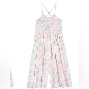 NEW NORDSTROM Kids' Easy Sleeveless Jumpsuit Ivory Elysian Buds Size XL 14 - 16